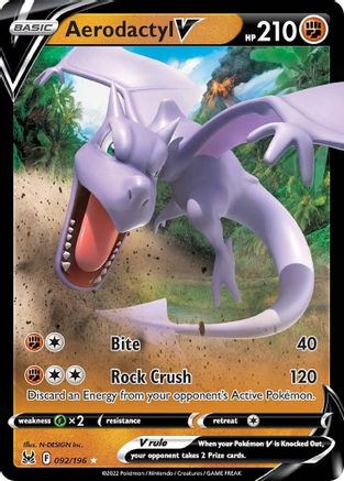 Aerodactyl V 092/196/196 - Holofoil SWSH11 Lost Origin - Ultra Rare