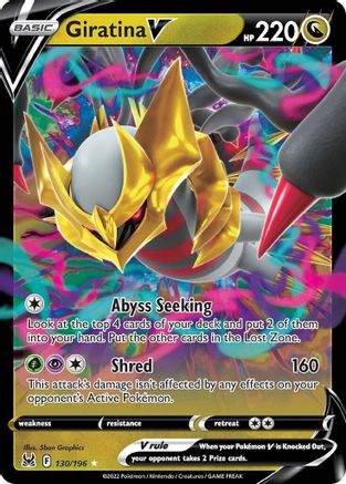 Giratina V 130/196/196 - Holofoil SWSH11 Lost Origin - Ultra Rare