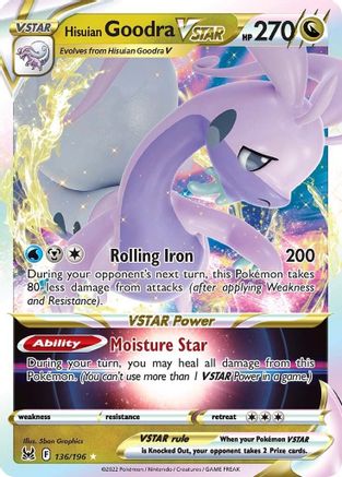 Hisuian Goodra VSTAR 136/196/196 - Holofoil SWSH11 Lost Origin - Ultra Rare