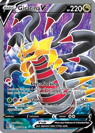 Giratina V (Full Art) 185/196/196 - Holofoil SWSH11 Lost Origin - Ultra Rare