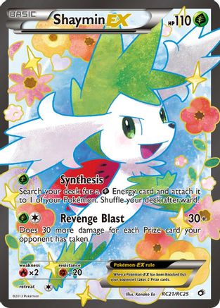 Shaymin EX (Full Art) RC21/RC25/113 - Holofoil Legendary Treasures Radiant Collection - Ultra Rare